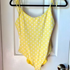 Onia Yellow Polka Dot Bathing Suit